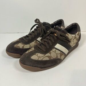 Coach Bruce mens brown signature pattern Sneakers size 12B
